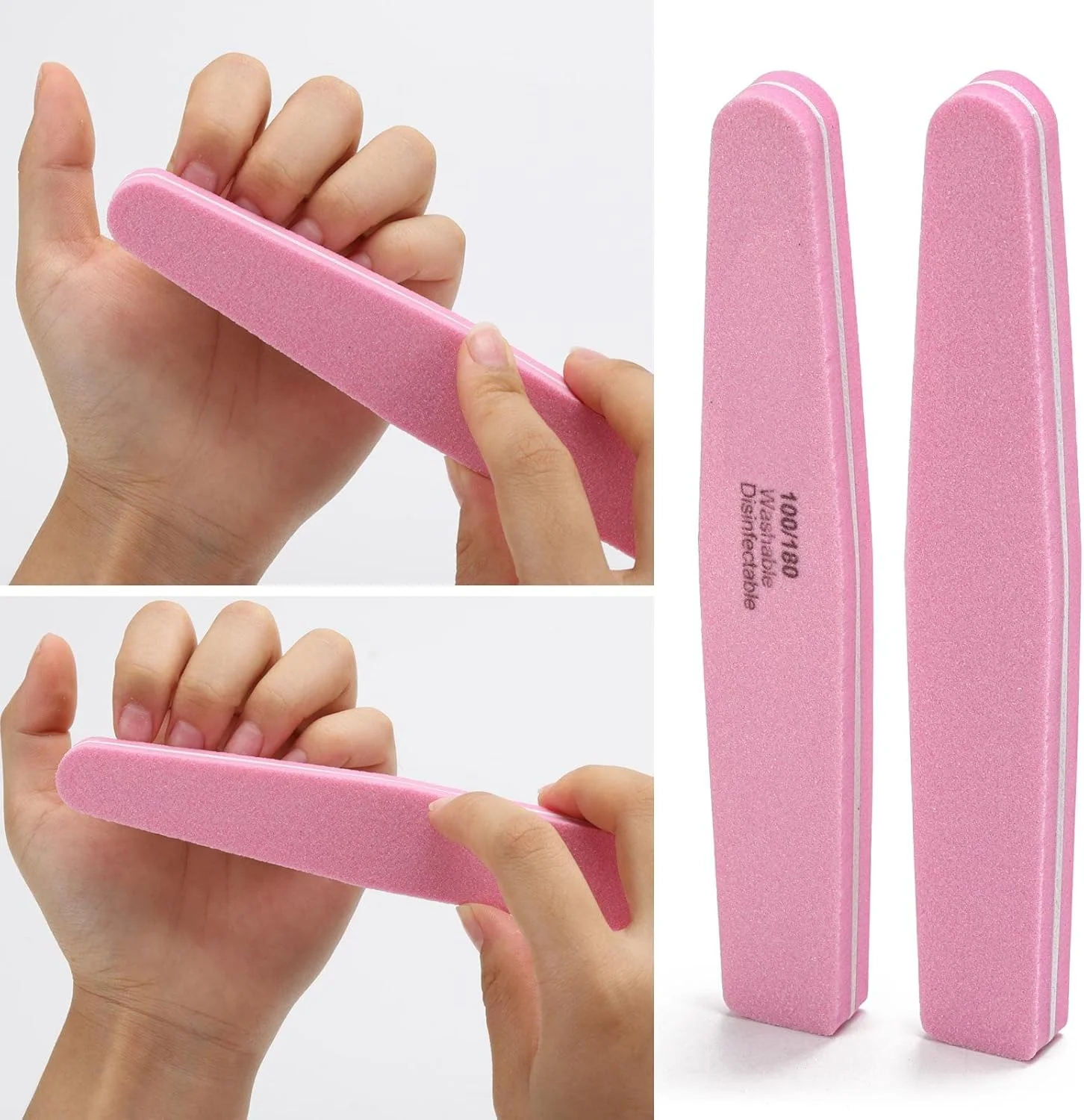 LoveBB 20 عدد سوهان بافر ناخن، اسفنجی، دو طرفه قابل شستشو، سمباده پولیش 100/180 (صورتی) LoveBB 20 عدد سوهان بافر ناخن، اسفنجی، دو طرفه قابل شستشو، سمباده پولیش 100/180 (صورتی)