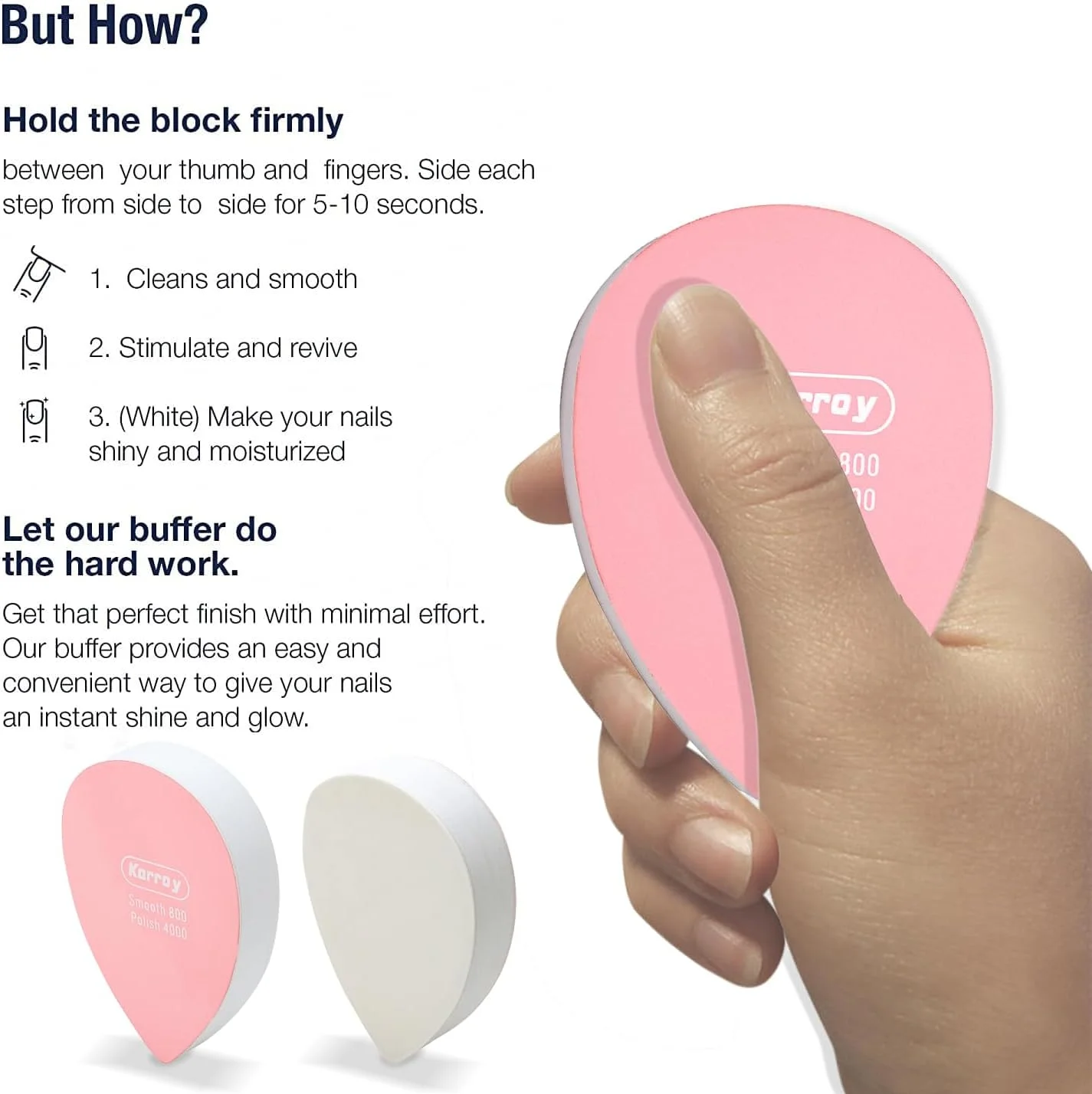 سوهان و بافر ناخن Karroy برای ناخن های طبیعی، صاف و صیقلی کردن سطح ژل، درجه زبری 800/4000 (مدل قطره ای) سوهان و بافر ناخن Karroy برای ناخن های طبیعی، صاف و صیقلی کردن سطح ژل، درجه زبری 800/4000 (مدل قطره ای)