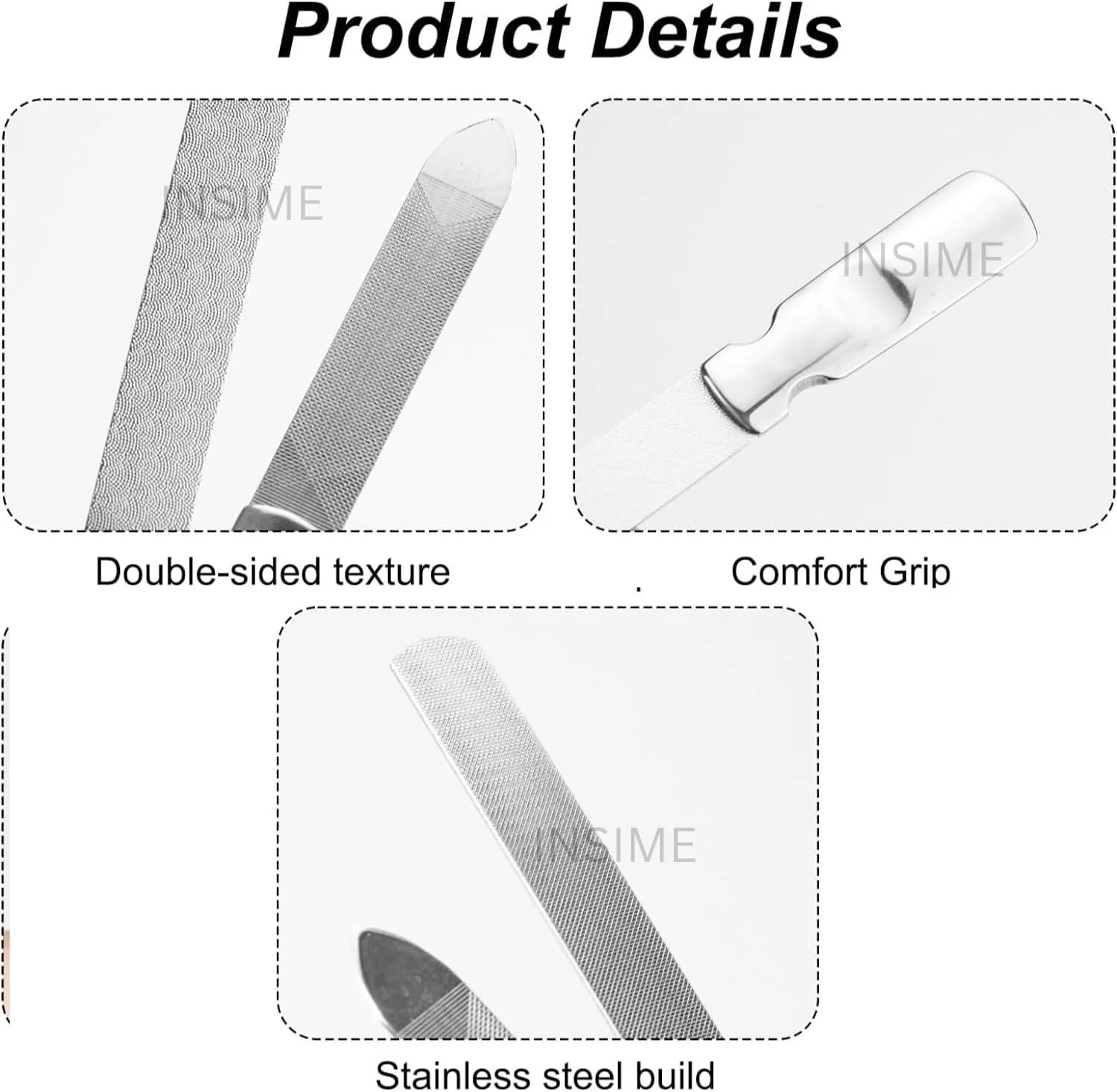 سوهان ناخن و بافر استیل ضد زنگ INSIME | شکل دهنده ناخن برای ناخن های تیز خانم ها | سوهان ناخن بادوام و قابل استفاده مجدد برای مانیکور پدیکور ناخن های پا و ناخن های طبیعی سوهان ناخن و بافر استیل ضد زنگ INSIME | شکل دهنده ناخن برای ناخن های تیز خانم ها | سوهان ناخن بادوام و قابل استفاده مجدد برای مانیکور پدیکور ناخن های پا و ناخن های طبیعی