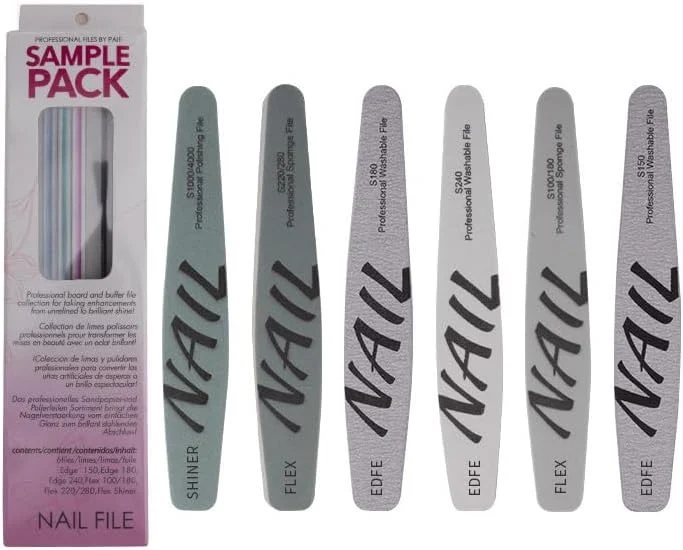 سوهان ناخن و بافر ناخن IKEEP، 6 عدد سوهان و بافر ناخن برای ناخن های طبیعی، سمباده ناخن، کیت سوهان و براق کننده ناخن، بلوک بافر ناخن با درجه زبری 100/180، سوهان ناخن انگشت