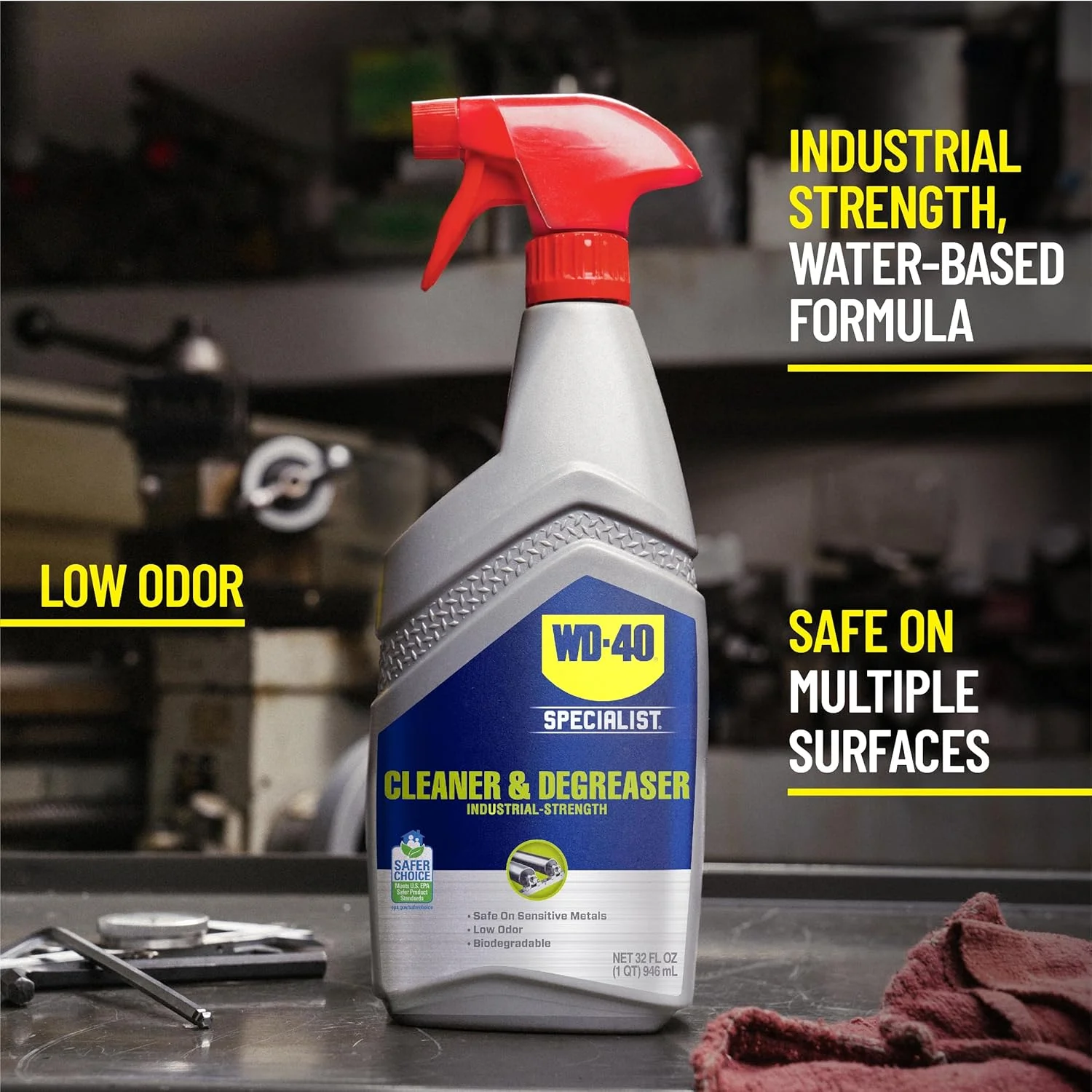 پاک کننده و چربی زدای صنعتی WD-40 Specialist، ۹۴۶ میلی لیتر [اسپری غیرآئروسل]