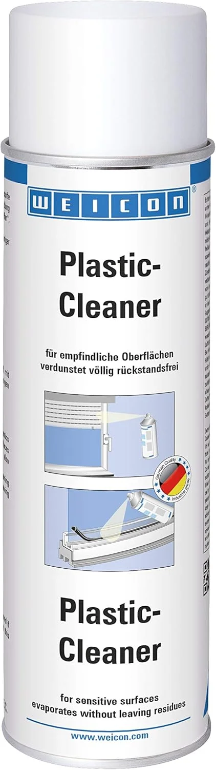 تمیز کننده پلاستیک WEICON | 500 میلی لیتر | تمیز کننده پلاستیک ایده آل برای پرده های کرکره ای، پلاستیک خانگی، کمپینگ، آشپزخانه، خودرو، دوش، قایق، صنعت و موارد دیگر