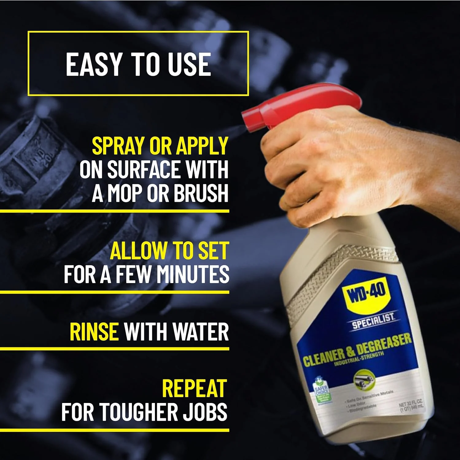 پاک کننده و چربی زدای صنعتی WD-40 Specialist، ۹۴۶ میلی لیتر [اسپری غیرآئروسل]