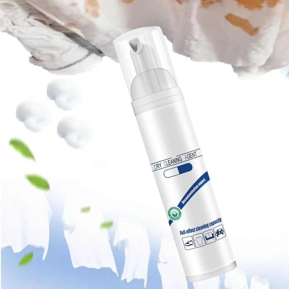 فوم خشک شوی، فوم خشک شوی لباس، فوم پاک کننده پارچه بدون آب، اسپری فوم لکه بر بدون نیاز به آبکشی، لکه بر لباس، فوم تمیز کننده چند منظوره بدون نیاز به آبکشی (1 عدد - 100 میلی لیتر)