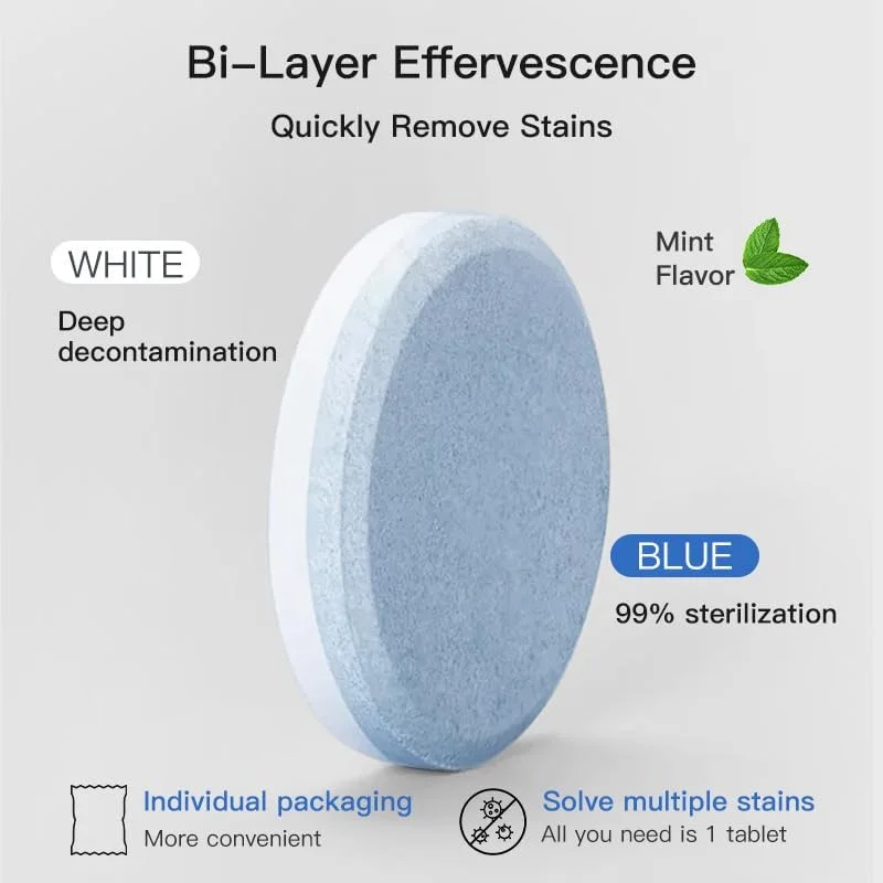 قرص های تمیز کننده بطری آب، 24 عدد - تمیز کننده استیل ضد زنگ، فلاسک، لیوان، عایق، پلاستیک و بطری های آب قابل استفاده مجدد. استفاده از قرص های تمیز کننده Bottle Bright آسان و بی خطر است (طعم نعناع)