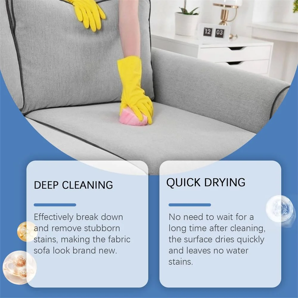 فوم خشک تمیز کننده بدون نیاز به شستشو، تمیز کننده مبل پارچه ای Azonee، لکه بر خشک برای لباس، اسپری چند منظوره لکه بر، لکه بر جوهر و روغن برای لباس پارچه ای، 33 میلی لیتر