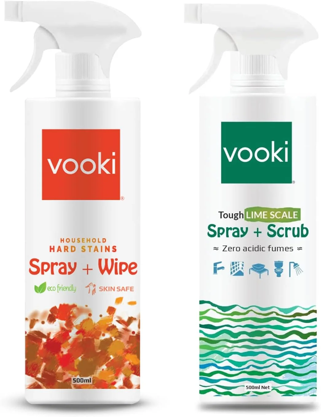 اسپری پاک کننده لکه های سخت و اسپری رسوب زدای آهک Vooki، 500 میلی لیتر (بسته 2 عددی)