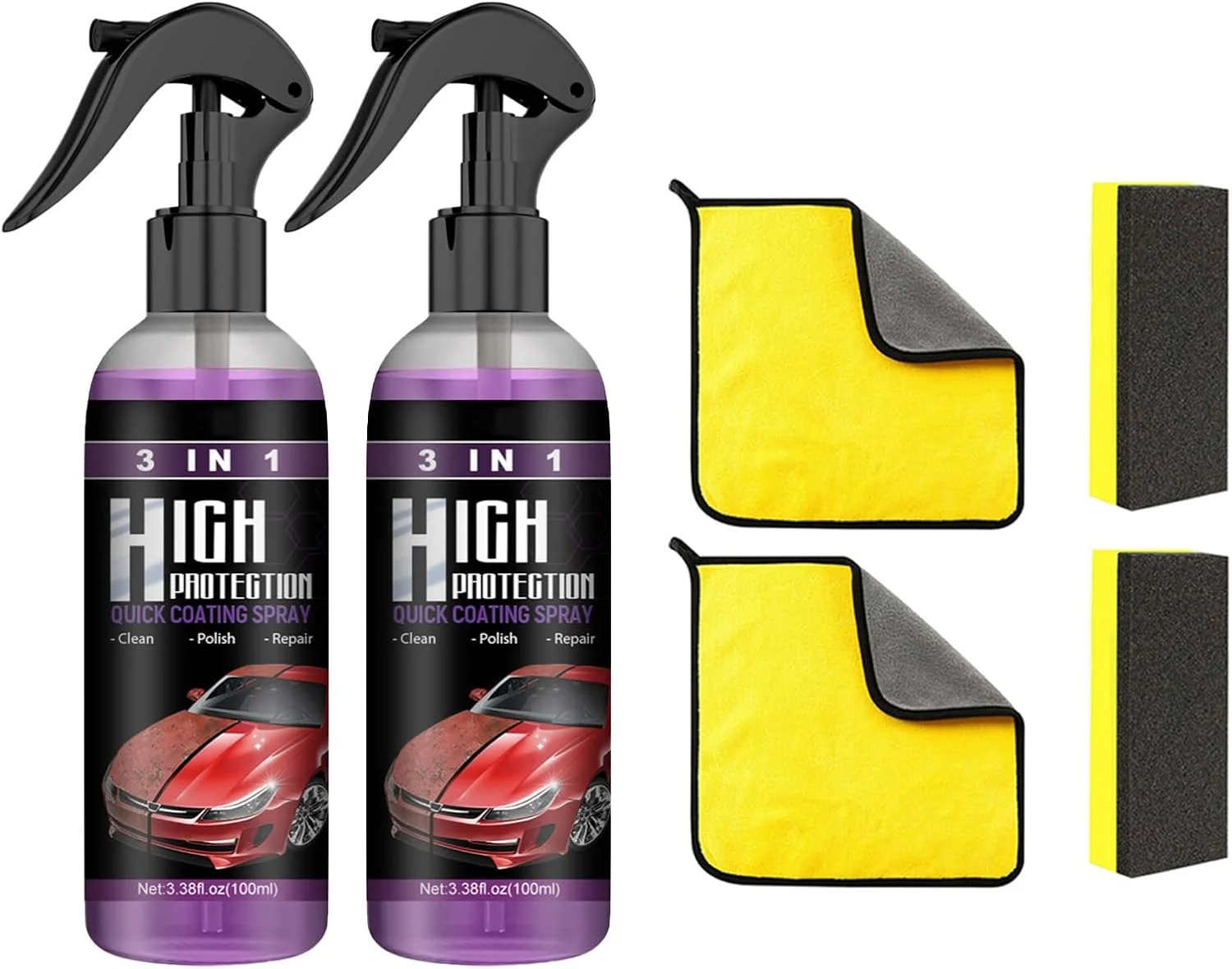 اسپری پوشش سریع خودرو VIED 3 در 1 با محافظت بالا، اسپری پوشش سرامیکی خودرو 3 در 1، اسپری 3 در 1 با محافظت بالا (2،100 میلی لیتر)