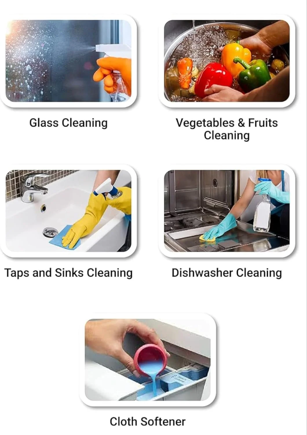 سرکه سفید VITSZEECARE برای تمیز کردن سطوح خانگی، شیشه، استیل ضد زنگ، سرامیک، سبزیجات و میوه ها، رسوب زدایی آهک / از بین بردن بو در یخچال / ماشین ظرفشویی، مصنوعی (سرکه سفید 1 لیتر)، ساخت هند