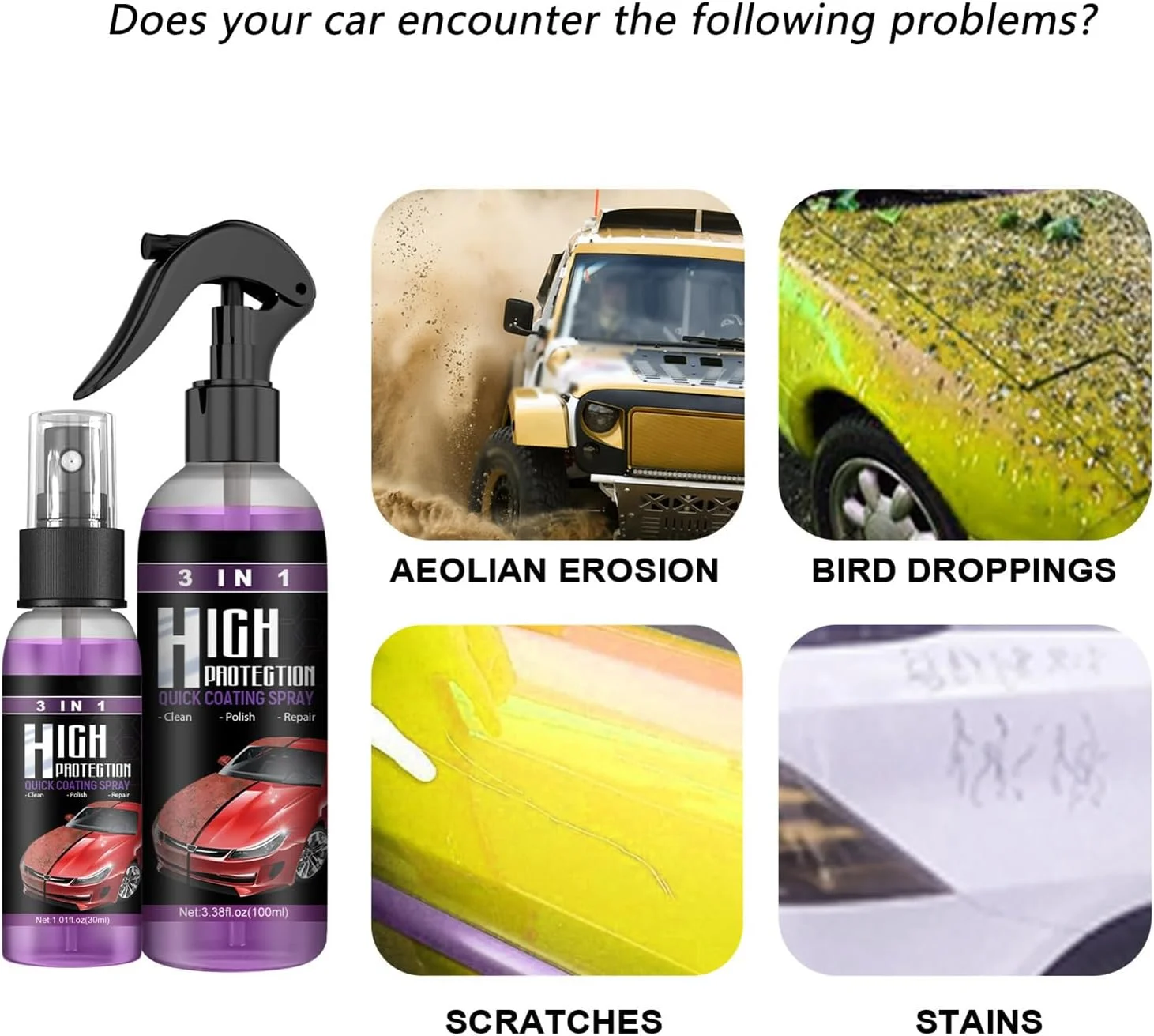اسپری پوشش سریع خودرو VIED 3 در 1 با محافظت بالا، اسپری پوشش سرامیکی خودرو 3 در 1، اسپری 3 در 1 با محافظت بالا (2،100 میلی لیتر)