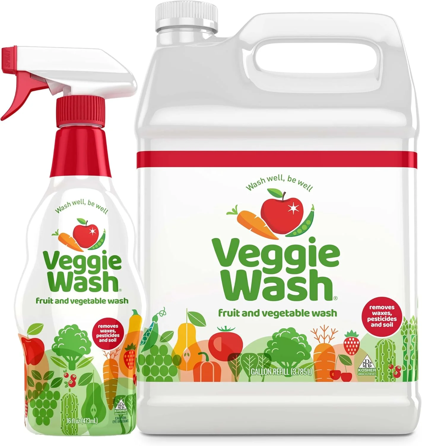 مایع شستشوی میوه و سبزیجات Veggie Wash، بسته شستشو و پاک کننده - اسپری 473 میلی لیتری و مایع 3.7 لیتری (بسته بندی ممکن است متفاوت باشد)