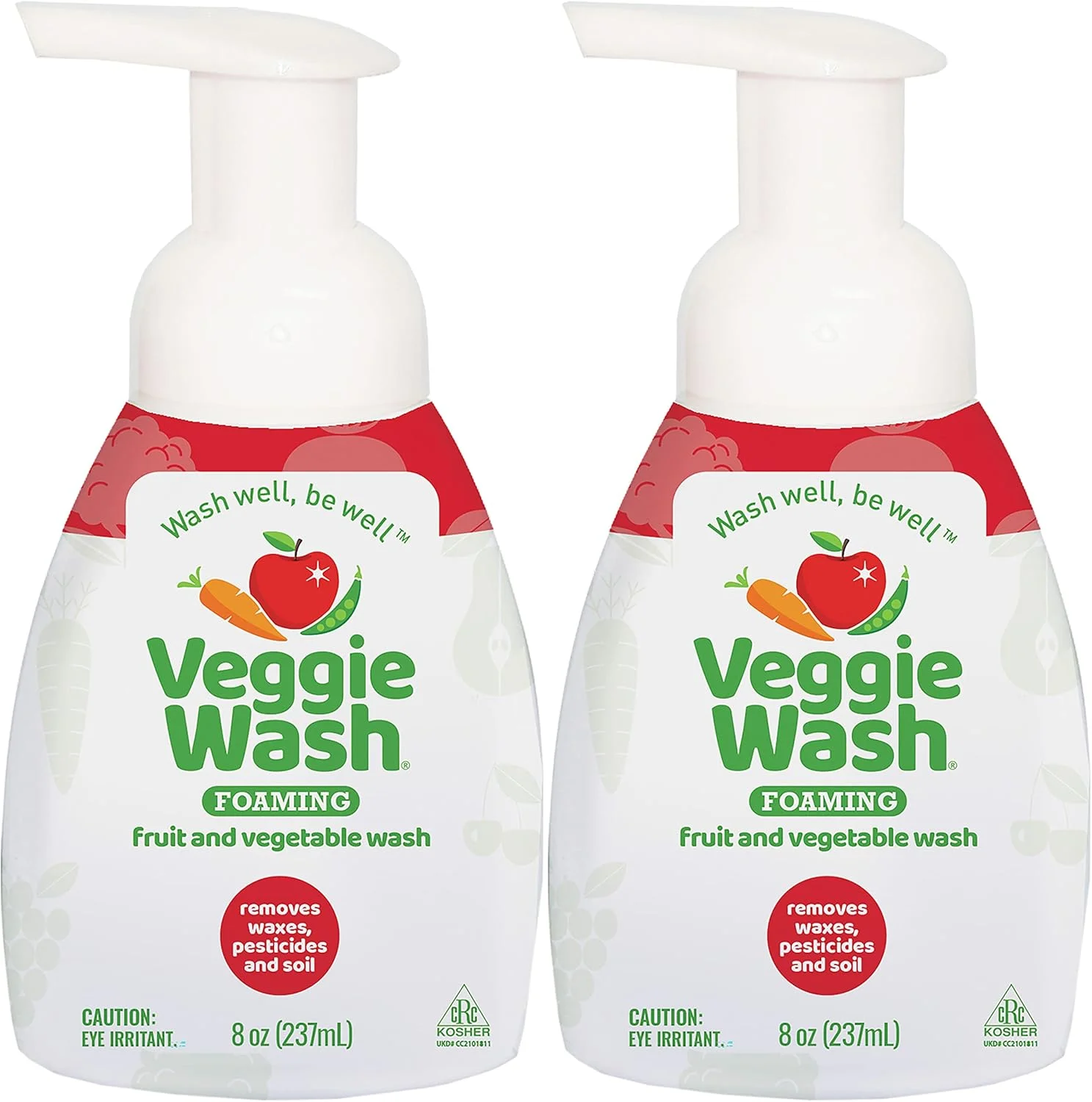 مایع شستشوی میوه و سبزیجات فومینگ Veggie Wash، شوینده و پاک کننده محصولات، بسته 2 عددی