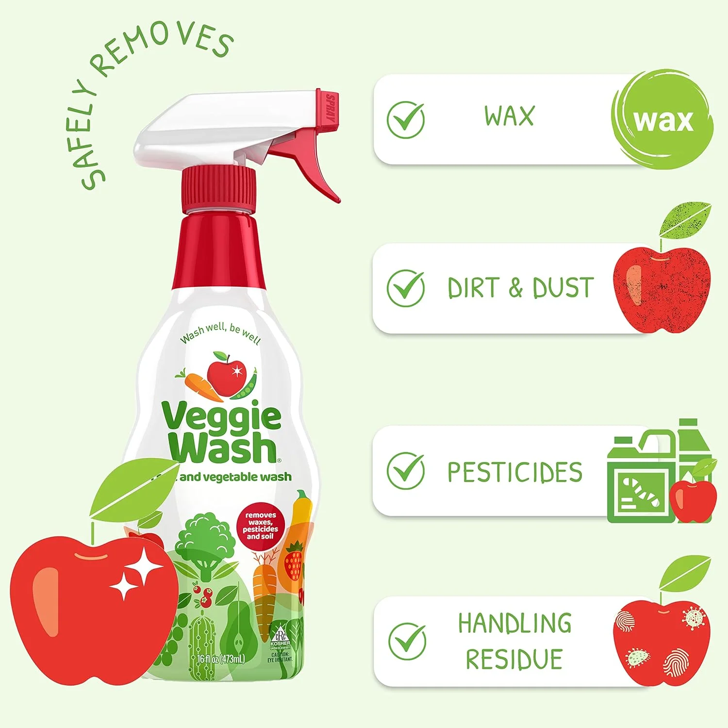 مایع شستشوی میوه و سبزیجات Veggie Wash، ۴۷۳ میلی لیتر، بسته 2 عددی