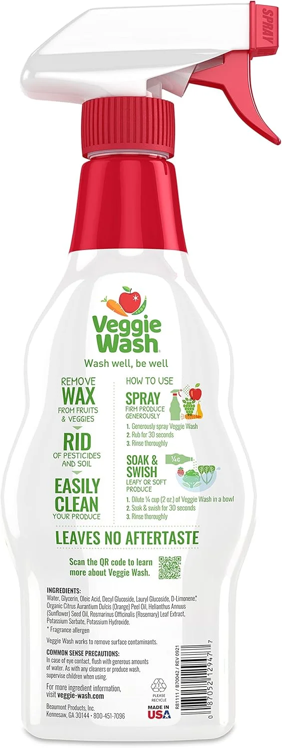 مایع شستشوی میوه و سبزیجات Veggie Wash، پاک کننده 473 میلی لیتری