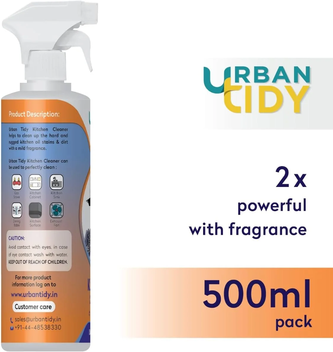 مایع پاک کننده آشپزخانه Urban tidy، پاک کننده لکه روغن، پاک کننده کاشی آشپزخانه، چربی زدا، پاک کننده اجاق گاز، پاک کننده دودکش، پاک کننده سینک ظرفشویی 500 گرمی (بسته 1 عددی)