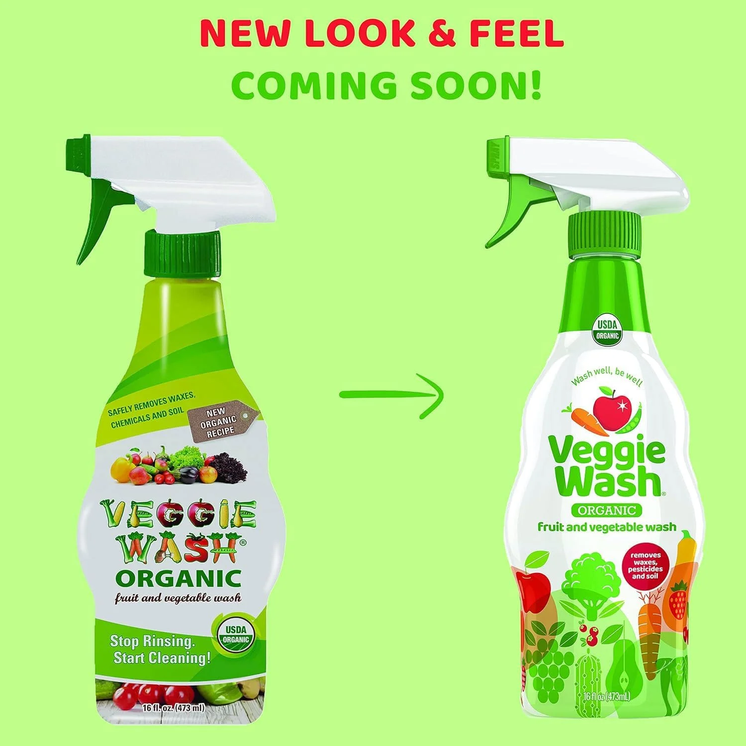 مایع شستشوی میوه و سبزیجات ارگانیک Veggie Wash، پاک کننده و شوینده میوه و سبزیجات دارای گواهی ارگانیک، ۴۷۳ میلی لیتر، بسته ۳ عددی