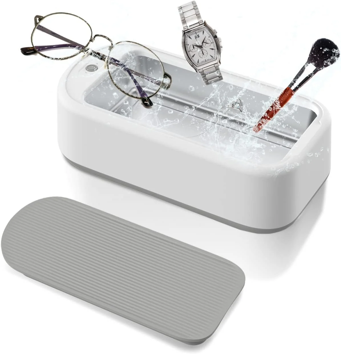 دستگاه تمیز کننده التراسونیک، دستگاه تمیز کننده جواهرات، 40 وات 640 میلی لیتر قابل حمل خانگی حرفه ای التراسونیک، دستگاه تمیز کننده دندان مصنوعی، برای فلزات عینک (تنظیم کننده بریتانیایی)