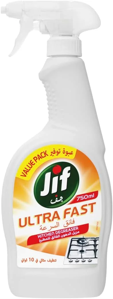 اسپری تمیز کننده فوق سریع آشپزخانه JIF، تمیز کردن سریع و آسان فقط در 10 ثانیه، 750 میلی لیتر