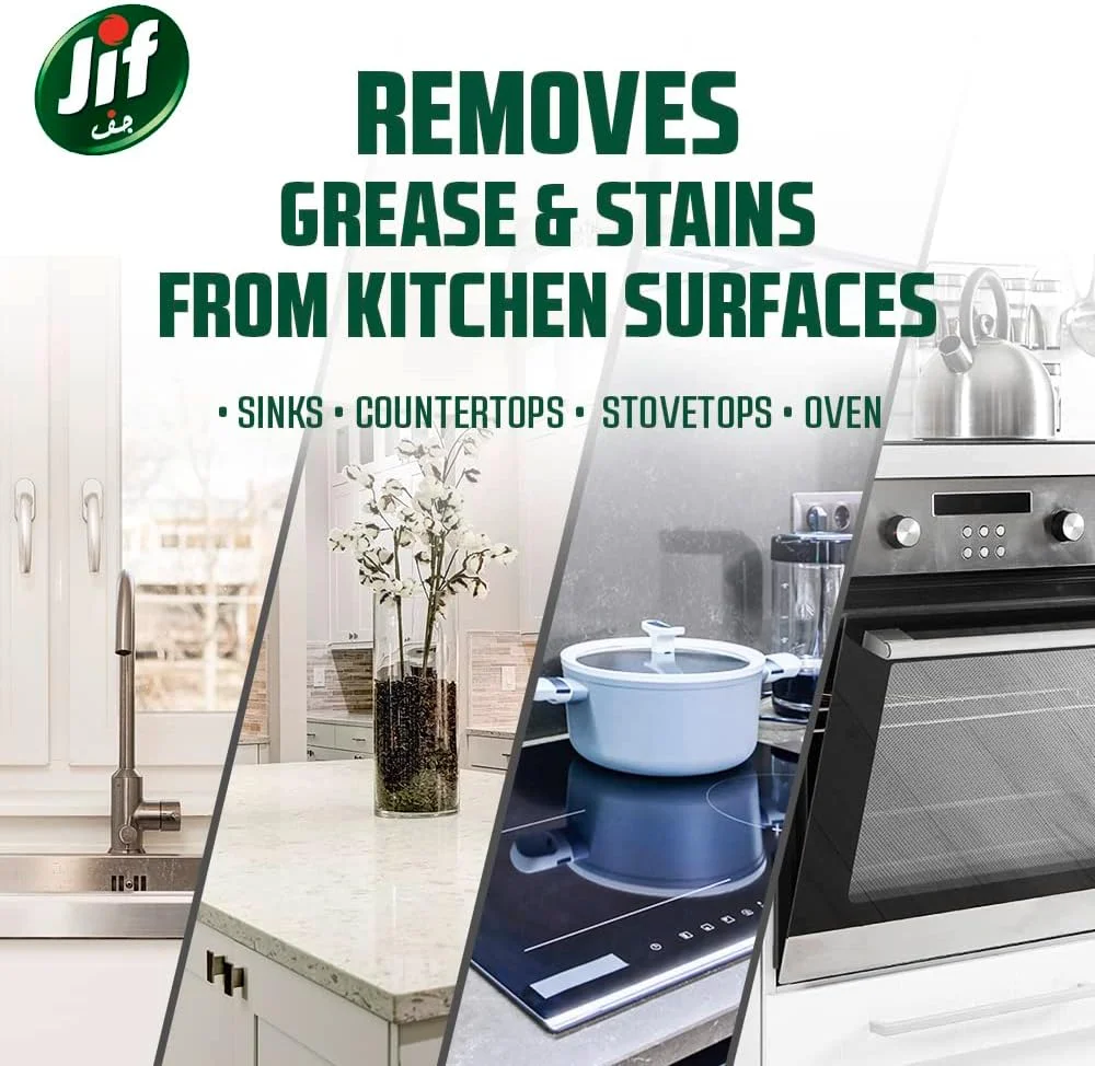 اسپری تمیز کننده فوق سریع آشپزخانه JIF، تمیز کردن سریع و آسان فقط در 10 ثانیه، 750 میلی لیتر