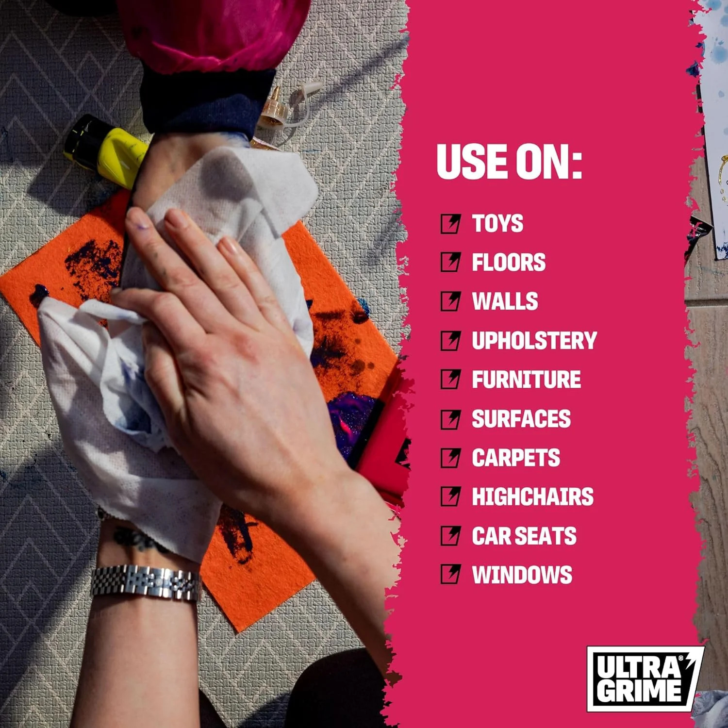 دستمال مرطوب پاک کننده چند منظوره UltraGrime با رایحه پوملو XXL+ و قابلیت تجزیه بیولوژیکی - بدون پلاستیک، معطر با رایحه پوملو، مناسب برای تمیز کردن آلودگی و کثیفی در محیط داخلی - دستمال های تمیز کننده چند منظوره و سنگین (40 عدد دستمال ضخیم و بزرگ)