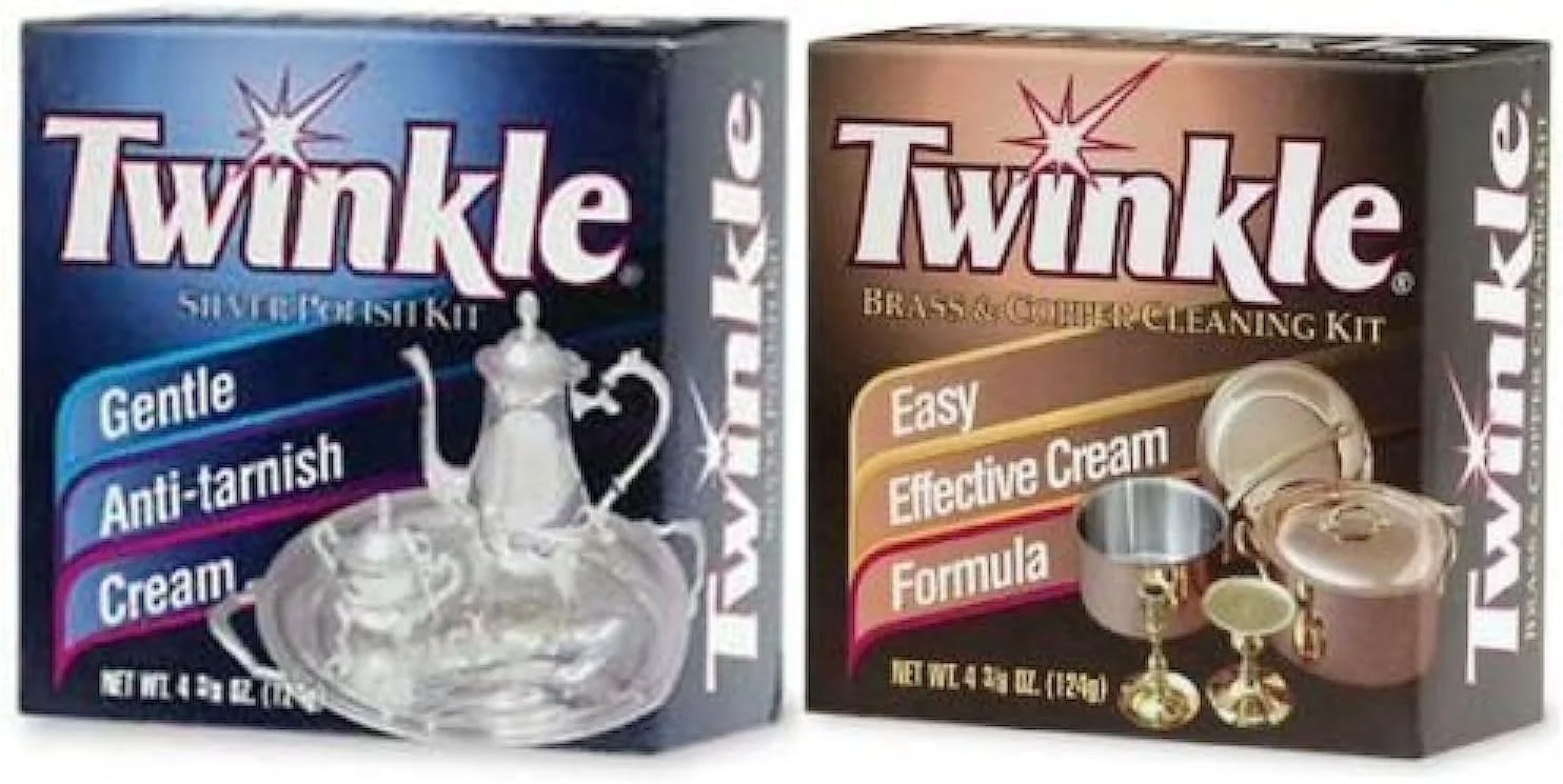 مجموعه پولیش نقره و مجموعه تمیز کننده برنج و مس Twinkle (بسته 2 عددی)