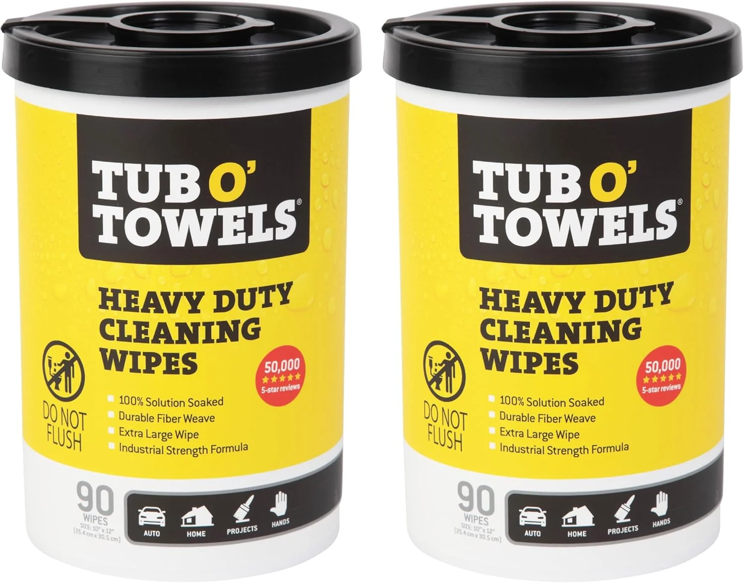 دستمال مرطوب چند منظوره سنگین تیوب او تاولز مدل TW90-2، با رایحه مرکبات، 25 در 30 سانتی متر، 2 عدد