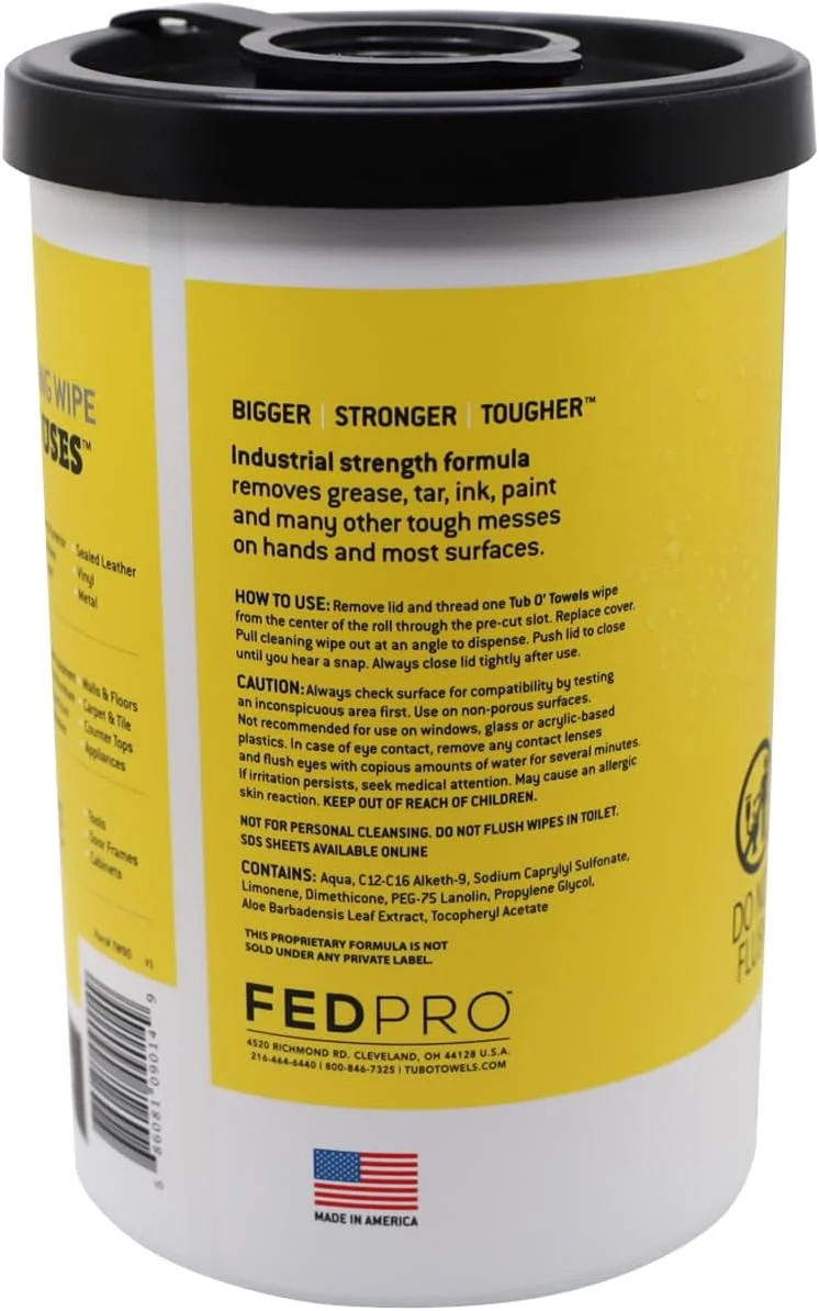 دستمال مرطوب چند منظوره سنگین تیوب او تاولز مدل TW90-2، با رایحه مرکبات، 25 در 30 سانتی متر، 2 عدد