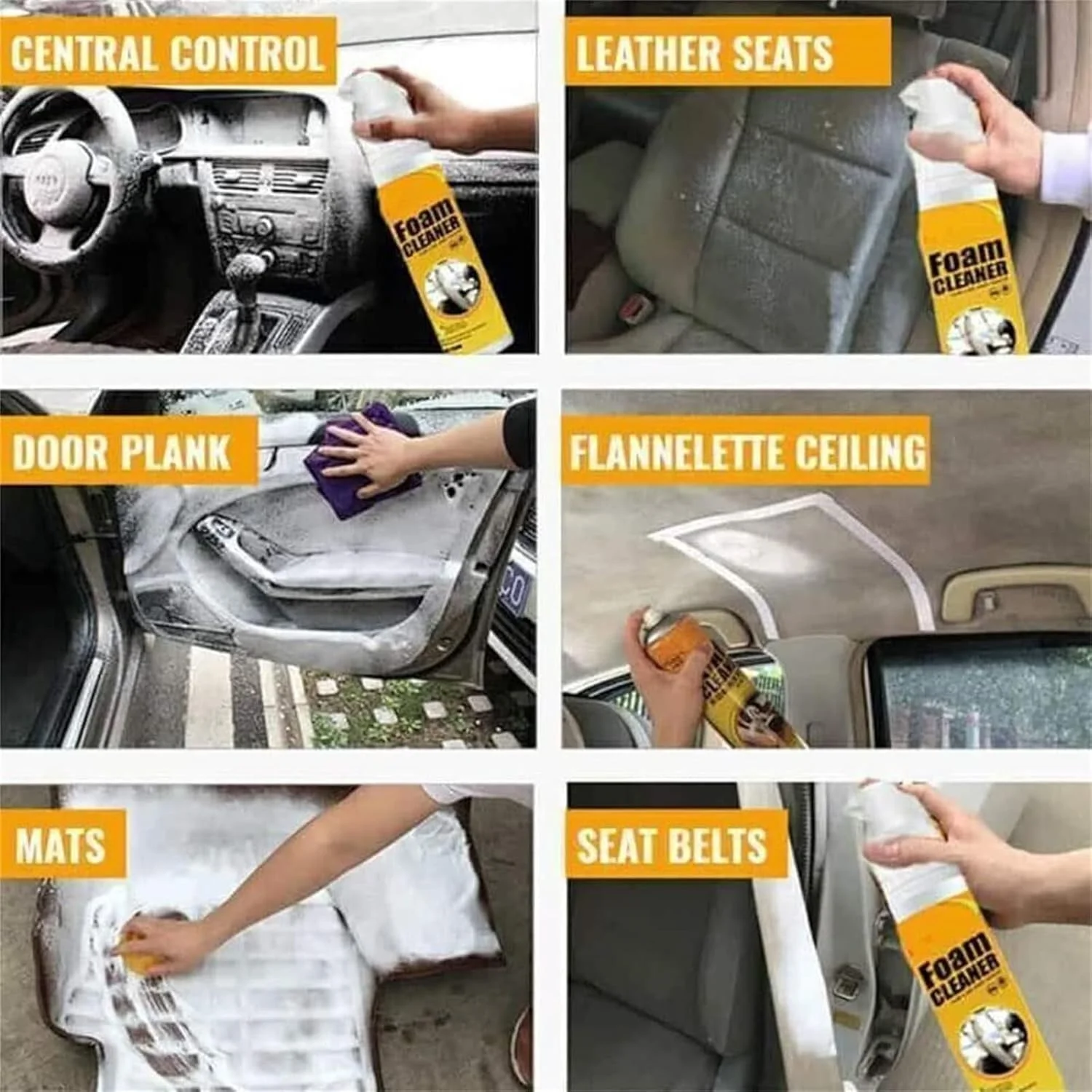 فوم پاک کننده Traveltopp، فوم پاک کننده Reshline، فوم پاک کننده چند منظوره، فوم پاک کننده جادویی خودرو با رایحه لیمو، فوم پاک کننده چند منظوره، فوم پاک کننده قوی (100 میلی لیتر، 1 عدد)