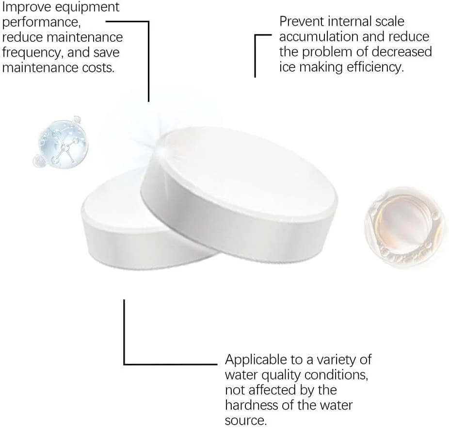 قرص تمیز کننده و رسوب زدای دستگاه یخ ساز TIMLIFE - 24 عدد قرص تمیز کننده برای دستگاه یخ ساز، سازگار با اوپال، کیچن اید، کمک به حذف آب سخت و رسوبات معدنی برای یخ با طعم عالی