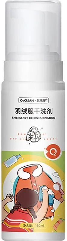 فوم خشک شوی کاپشن پر TERRIFI، فوم تمیز کننده چند منظوره بدون نیاز به آبکشی، 180 میلی لیتر ماده خشک شویی برای کت های زمستانی، لباس های پر و پوشاک، مواد شوینده موثر برای از بین بردن لکه