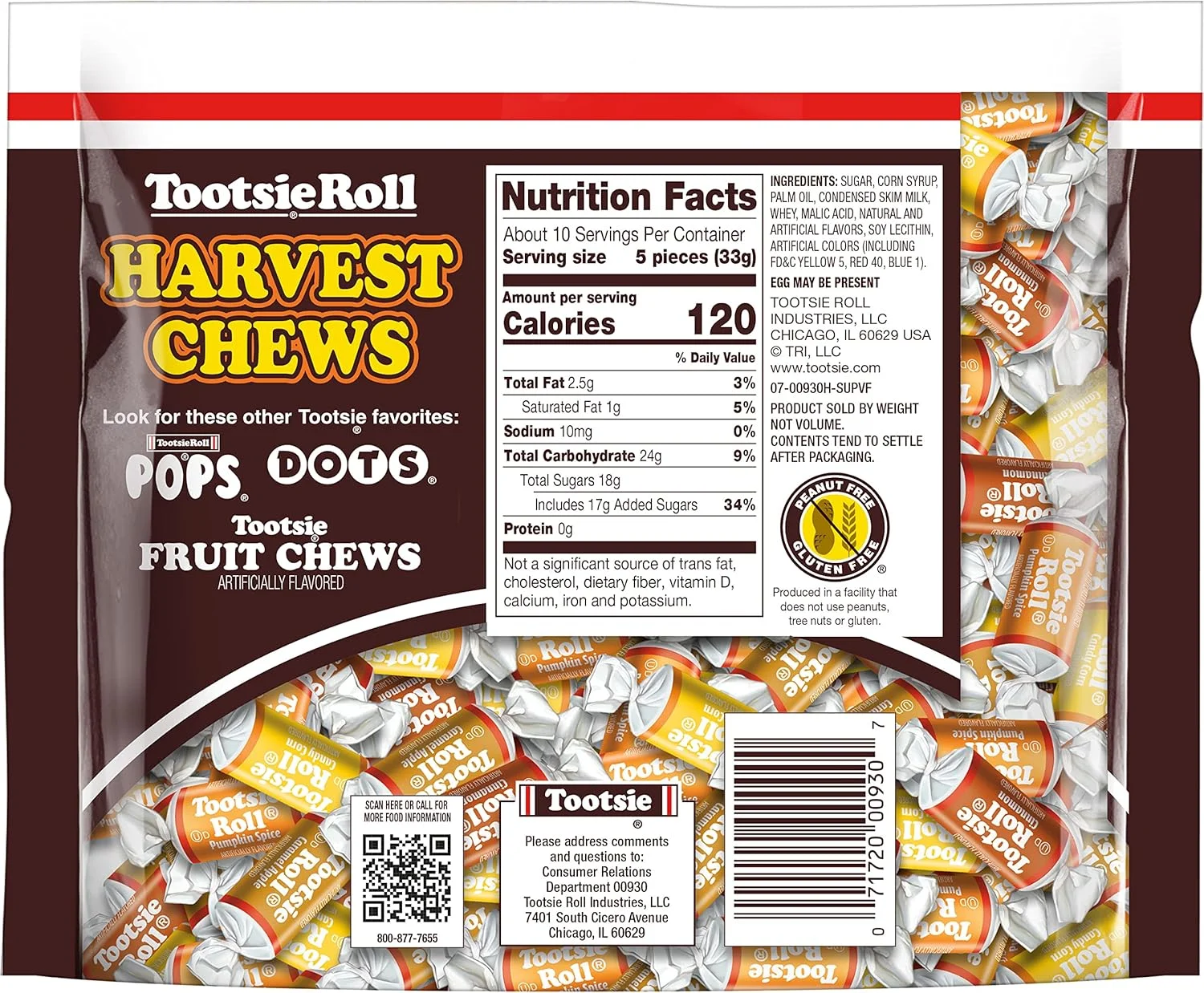 آبنبات تافی توسی رول با طعم های پاییزی - یک بسته 326 گرمی آبنبات تافی توسی رول با طعم های پاییزی - یک بسته 326 گرمی