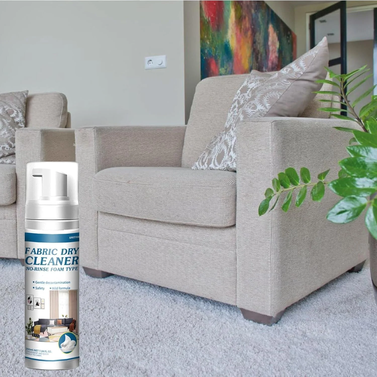 فوم پاک کننده مبل پارچه ای tewiaii: پاک کننده خشک لکه چند منظوره - اسپری چند سطحی برای مبل، تشک - تمیز کردن بدون شستشو، حذف فوری لکه، رایحه تازه - ایده آل برای مستاجران و خانه