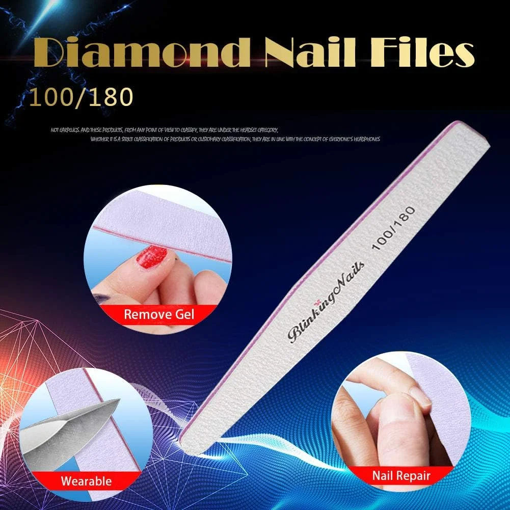سوهان و بافر ناخن BlinkingNails، درجه زبری 100/180، سوهان ناخن حرفه ای برای ناخن های طبیعی، دو طرفه، قابل شستشو، یکبار مصرف، مناسب برای ناخن های اکریلیک سوهان و بافر ناخن BlinkingNails، درجه زبری 100/180، سوهان ناخن حرفه ای برای ناخن های طبیعی، دو طرفه، قابل شستشو، یکبار مصرف، مناسب برای ناخن های اکریلیک
