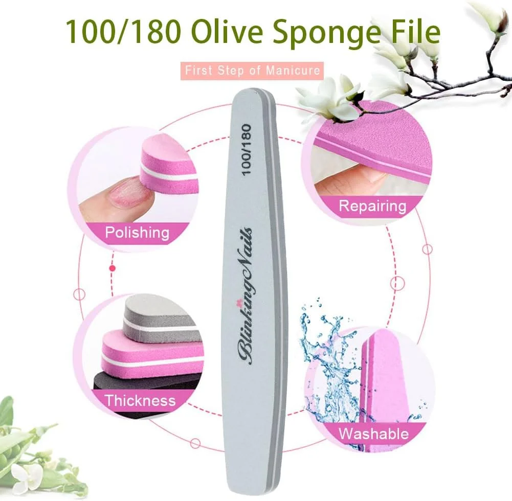 بلاک بافر ناخن BlinkingNails، سوهان اسفنجی و بافر برای مراقبت از ناخن، طراحی دو طرفه، درجه زبری 100/180، ابزار مانیکور حرفه ای، شکل زیتونی، رنگ خاکستری، بسته 10 عددی بلاک بافر ناخن BlinkingNails، سوهان اسفنجی و بافر برای مراقبت از ناخن، طراحی دو طرفه، درجه زبری 100/180، ابزار مانیکور حرفه ای، شکل زیتونی، رنگ خاکستری، بسته 10 عددی