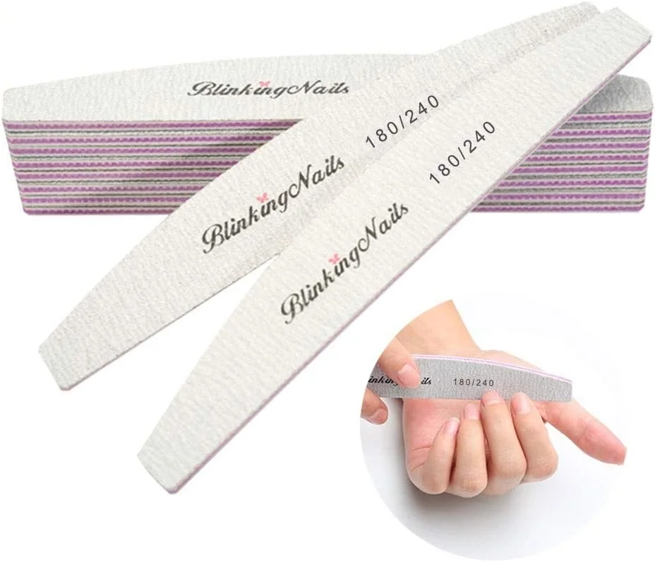 سوهان ناخن و بافر BlinkingNails، سوهان ناخن حرفه ای با درجه زبری 180/240، مجموعه سوهان سمباده دو طرفه قابل شستشو، سوهان بلوکی، سوهان ناخن یکبار مصرف، عمده ابزار طراحی ناخن