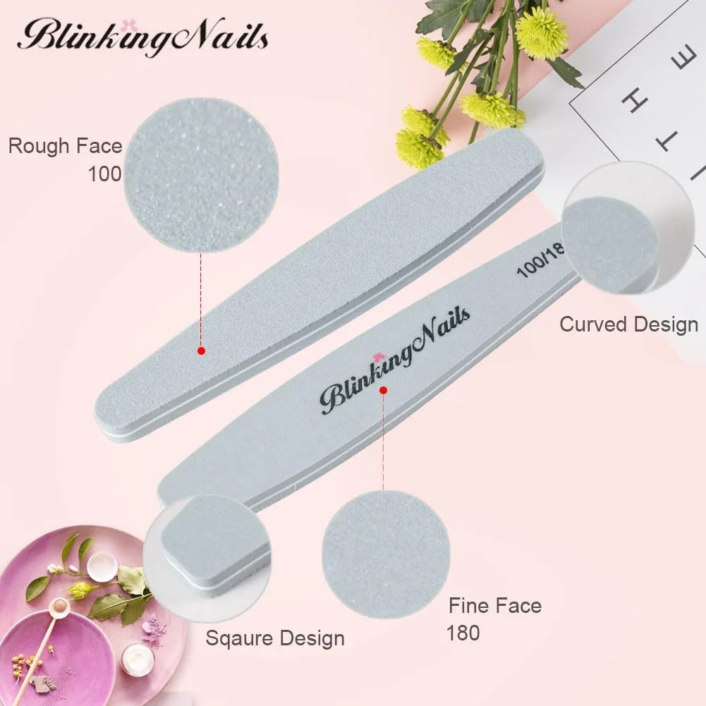 بلاک بافر ناخن BlinkingNails، سوهان اسفنجی و بافر برای مراقبت از ناخن، طراحی دو طرفه، درجه زبری 100/180، ابزار مانیکور حرفه ای، شکل زیتونی، رنگ خاکستری، بسته 10 عددی بلاک بافر ناخن BlinkingNails، سوهان اسفنجی و بافر برای مراقبت از ناخن، طراحی دو طرفه، درجه زبری 100/180، ابزار مانیکور حرفه ای، شکل زیتونی، رنگ خاکستری، بسته 10 عددی