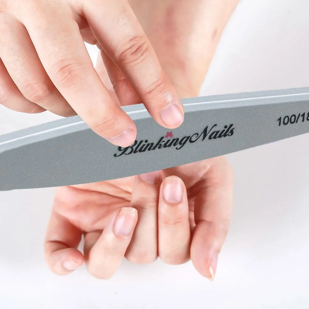 بلاک بافر ناخن BlinkingNails، سوهان اسفنجی و بافر برای مراقبت از ناخن، طراحی دو طرفه، درجه زبری 100/180، ابزار مانیکور حرفه ای، شکل زیتونی، رنگ خاکستری، بسته 10 عددی بلاک بافر ناخن BlinkingNails، سوهان اسفنجی و بافر برای مراقبت از ناخن، طراحی دو طرفه، درجه زبری 100/180، ابزار مانیکور حرفه ای، شکل زیتونی، رنگ خاکستری، بسته 10 عددی