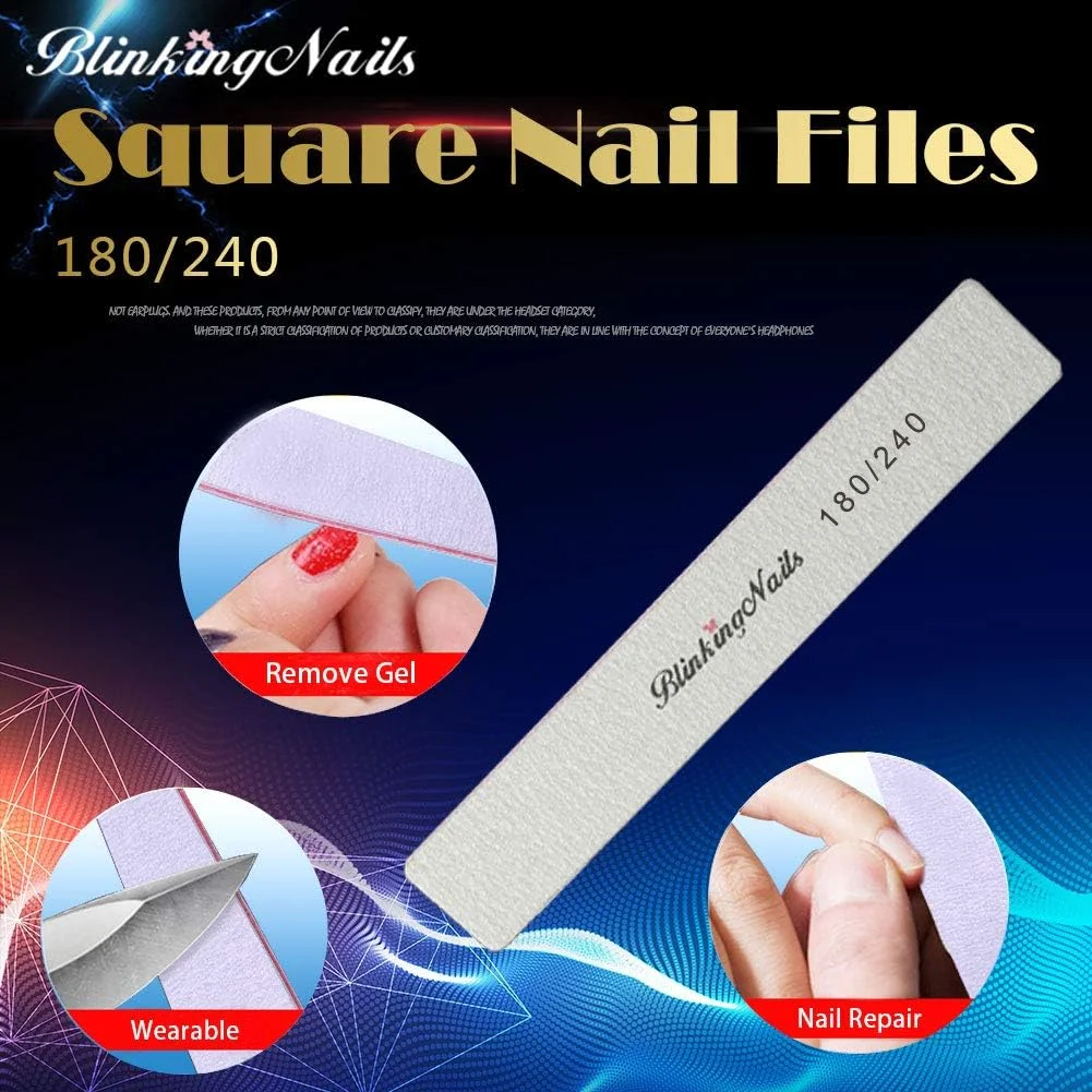 سوهان ناخن BlinkingNails، درجه زبری ۱۸۰/۲۴۰، سوهان و بافر حرفه ای ناخن برای ناخن های طبیعی، دو طرفه، قابل شستشو، بافر ناخن یکبار مصرف برای طراحی ناخن DIY یا مانیکور ناخن، بسته ۱۰ عددی سوهان ناخن BlinkingNails، درجه زبری ۱۸۰/۲۴۰، سوهان و بافر حرفه ای ناخن برای ناخن های طبیعی، دو طرفه، قابل شستشو، بافر ناخن یکبار مصرف برای طراحی ناخن DIY یا مانیکور ناخن، بسته ۱۰ عددی