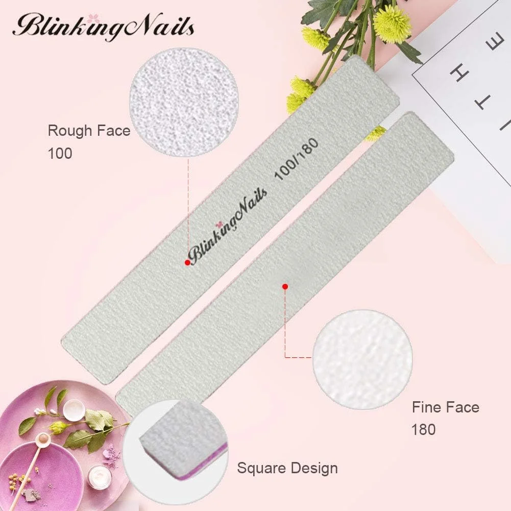 سوهان ناخن BlinkingNails بسته 10 عددی، درجه زبری 100/180، سوهان و بافر حرفه ای ناخن برای ناخن های طبیعی، دو طرفه، قابل شستشو، یکبار مصرف، مناسب برای طراحی ناخن DIY یا سالن مانیکور سوهان ناخن BlinkingNails بسته 10 عددی، درجه زبری 100/180، سوهان و بافر حرفه ای ناخن برای ناخن های طبیعی، دو طرفه، قابل شستشو، یکبار مصرف، مناسب برای طراحی ناخن DIY یا سالن مانیکور