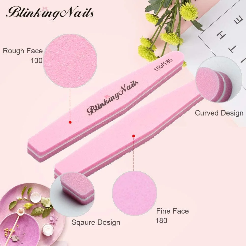بافر و سوهان ناخن اسفنجی BlinkingNails، بسته 10 عددی، طراحی دو طرفه، درجه زبری 100/180، ابزار حرفه ای مانیکور ناخن، رنگ خاکستری بافر و سوهان ناخن اسفنجی BlinkingNails، بسته 10 عددی، طراحی دو طرفه، درجه زبری 100/180، ابزار حرفه ای مانیکور ناخن، رنگ خاکستری