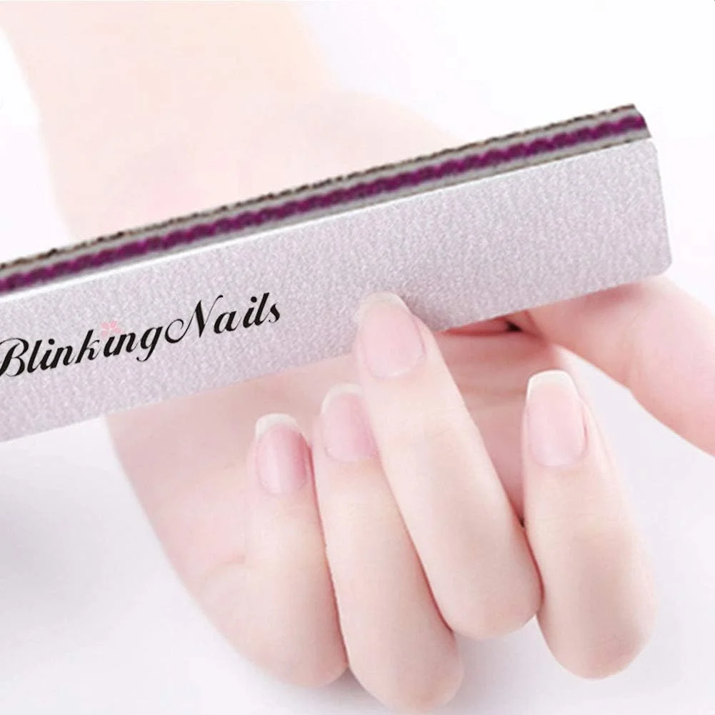 سوهان ناخن BlinkingNails، درجه زبری ۱۸۰/۲۴۰، سوهان و بافر حرفه ای ناخن برای ناخن های طبیعی، دو طرفه، قابل شستشو، بافر ناخن یکبار مصرف برای طراحی ناخن DIY یا مانیکور ناخن، بسته ۱۰ عددی سوهان ناخن BlinkingNails، درجه زبری ۱۸۰/۲۴۰، سوهان و بافر حرفه ای ناخن برای ناخن های طبیعی، دو طرفه، قابل شستشو، بافر ناخن یکبار مصرف برای طراحی ناخن DIY یا مانیکور ناخن، بسته ۱۰ عددی