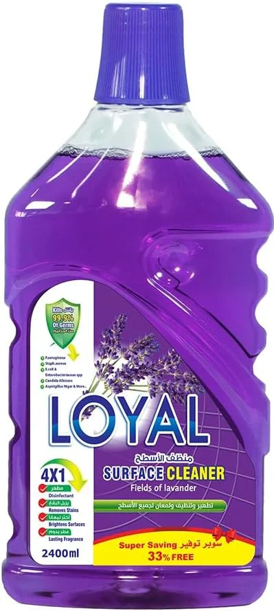 مایع تمیز کننده سطوح Loyal، اسطوخودوس و یاس، قرمز، 2400 میلی لیتر