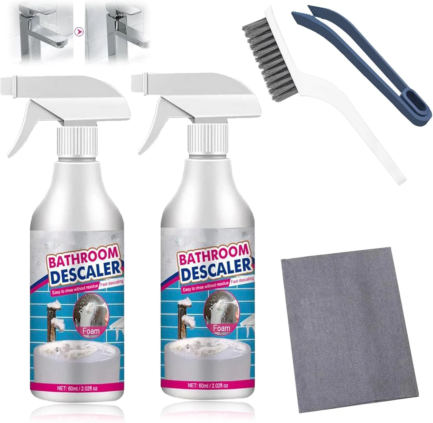 پاک کننده لکه های سرسخت جدید 2024، اسپری فوم پاک کننده حباب دار چند منظوره (2 عدد)