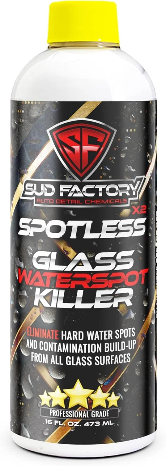 محلول پاک کننده لکه های سخت آب سود فکتوری Spotless X2 برای خودرو، درب شیشه ای حمام، منزل و قایق - 473 میلی لیتر