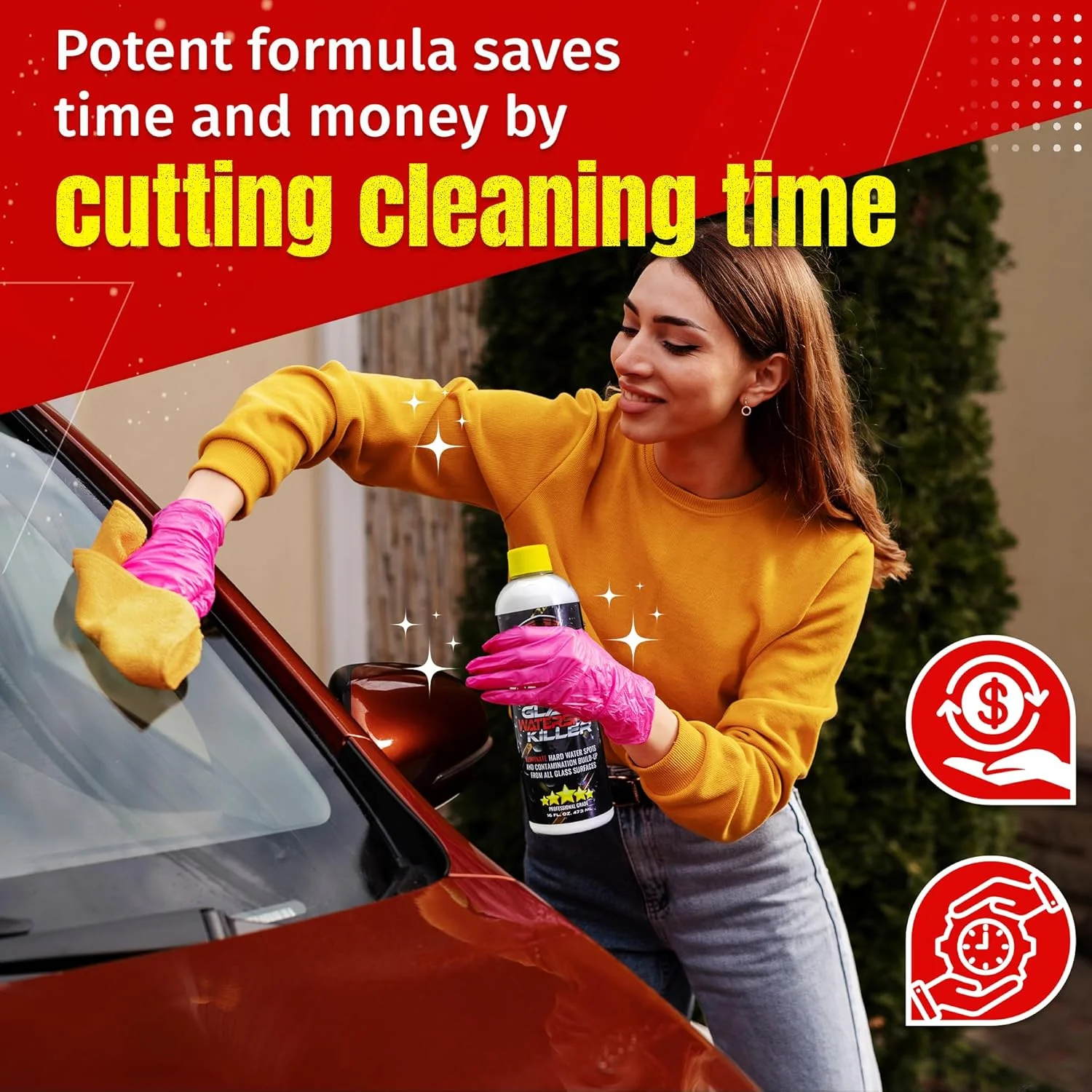 محلول پاک کننده لکه های سخت آب سود فکتوری Spotless X2 برای خودرو، درب شیشه ای حمام، منزل و قایق - 473 میلی لیتر