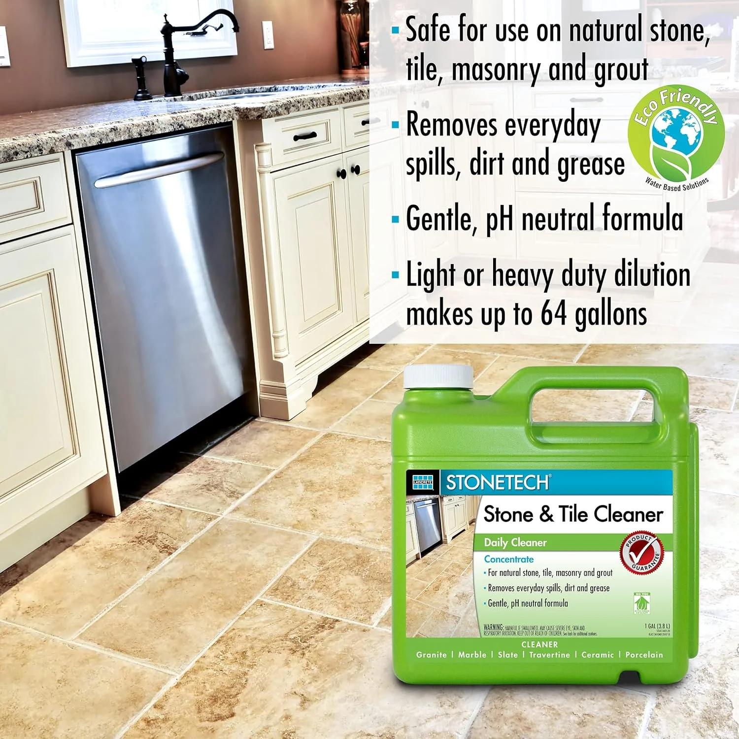 مایع پاک کننده چند منظوره سنگ و کاشی حرفه ای استون تک APCC4-1G، 3.8 لیتر
