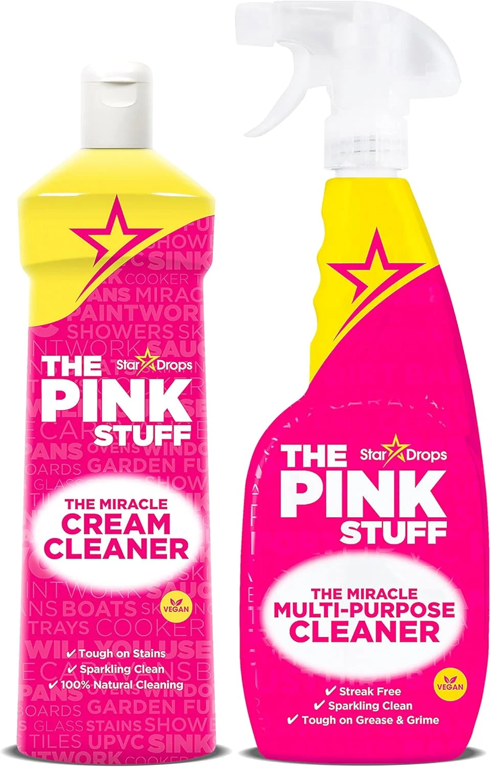 مجموعه پاک کننده معجزه آسای پینک استاف: اسپری چند منظوره 750 میلی لیتر، کرم پاک کننده 500 میلی لیتر