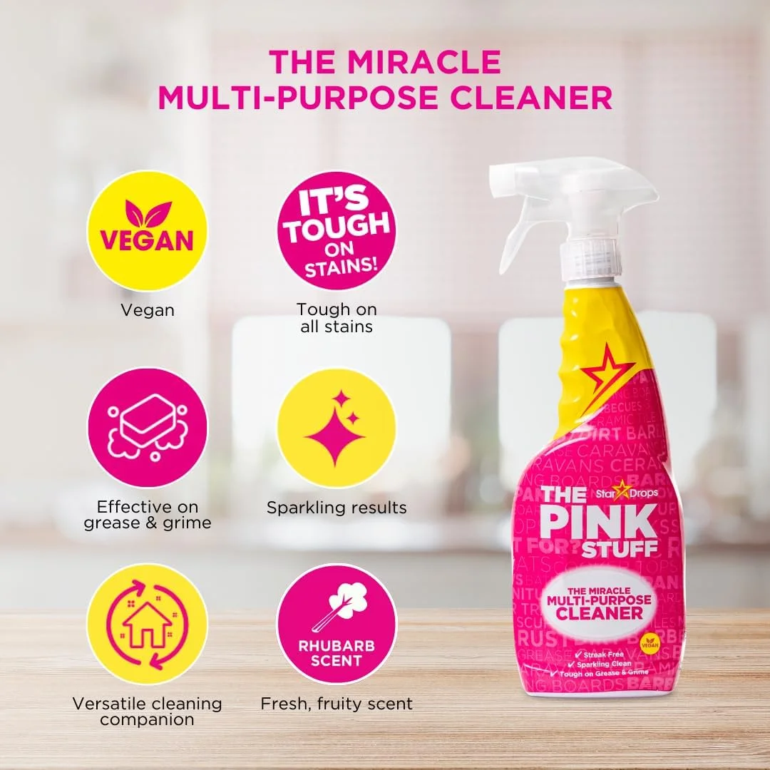 مجموعه پاک کننده های استار دراپس - پینک استاف - خمیر پاک کننده معجزه گر، اسپری چند منظوره، اسپری فوم حمام، پاک کننده شیشه و پنجره و کرم پاک کننده