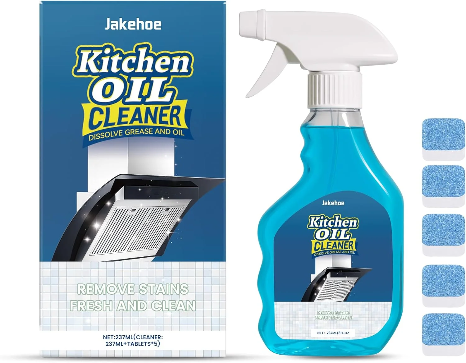 اسپری چربی زدای آشپزخانه - پاک کننده قوی روغن و لکه های روغن - اسپری چند منظوره تمیز کننده آشپزخانه برای هود، اجاق گاز، کابینت و صفحه های اجاق گاز