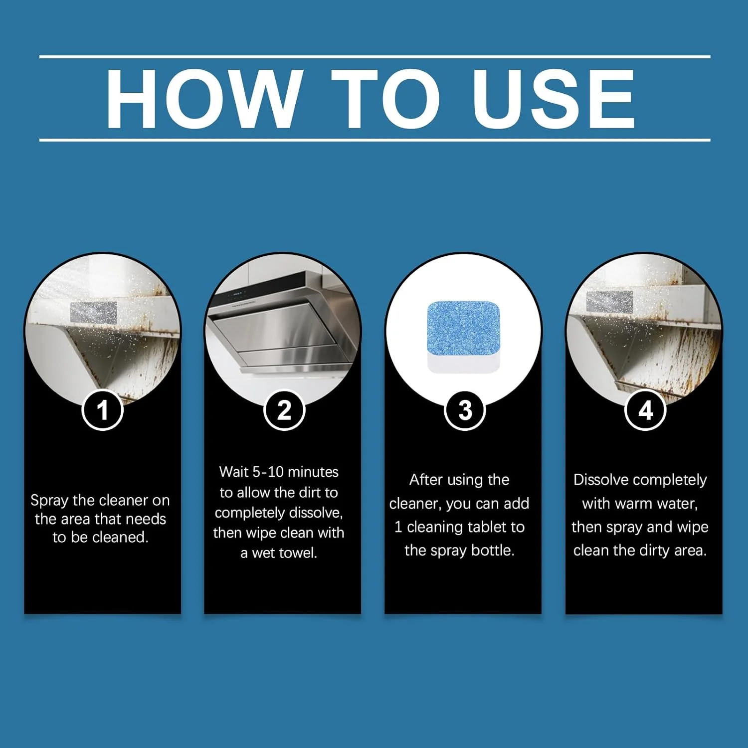 اسپری چربی زدای آشپزخانه - پاک کننده قوی روغن و لکه های روغن - اسپری چند منظوره تمیز کننده آشپزخانه برای هود، اجاق گاز، کابینت و صفحه های اجاق گاز